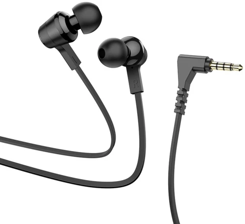 Hands Free Hoco M86 Oceanic Universal Earphones Deep Bass Stereo με 3.5mm Γωνιακό Κονέκτορα Μαύρο 1.2m