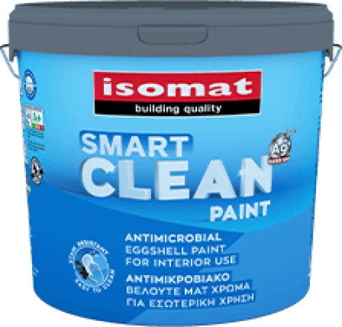 Isomat Smart Clean Paint Λευκό Εξαιρετικής ποιότητας, αντιμικροβιακό βελουτέ ματ χρώμα για εσωτερική χρήση 3Lit