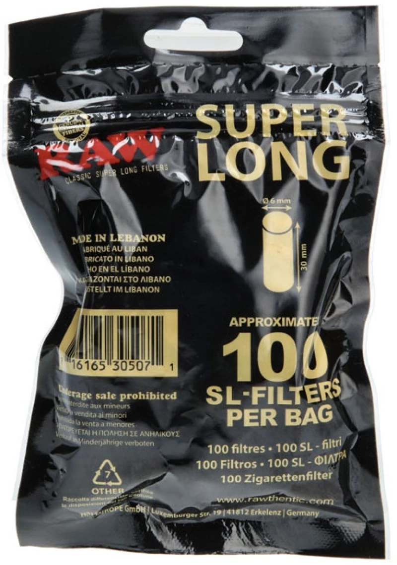 RAW Φιλτρoτζιβάνα Super Long - Ακατέργαστη Slim SL30