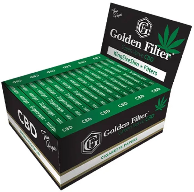 Golden Filter Χαρτάκια Hemp με Εκχυλίσματα CBD King Size + Tips