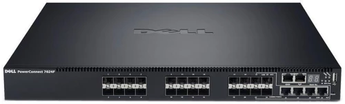 SWITCH DELL POWERCONNECT 7024F 24-Ports - (24) 1G SFP 10GbE CX4 DUAL PORT STACKING MODULE (P/N: RNDV3) w/ Rkmnts