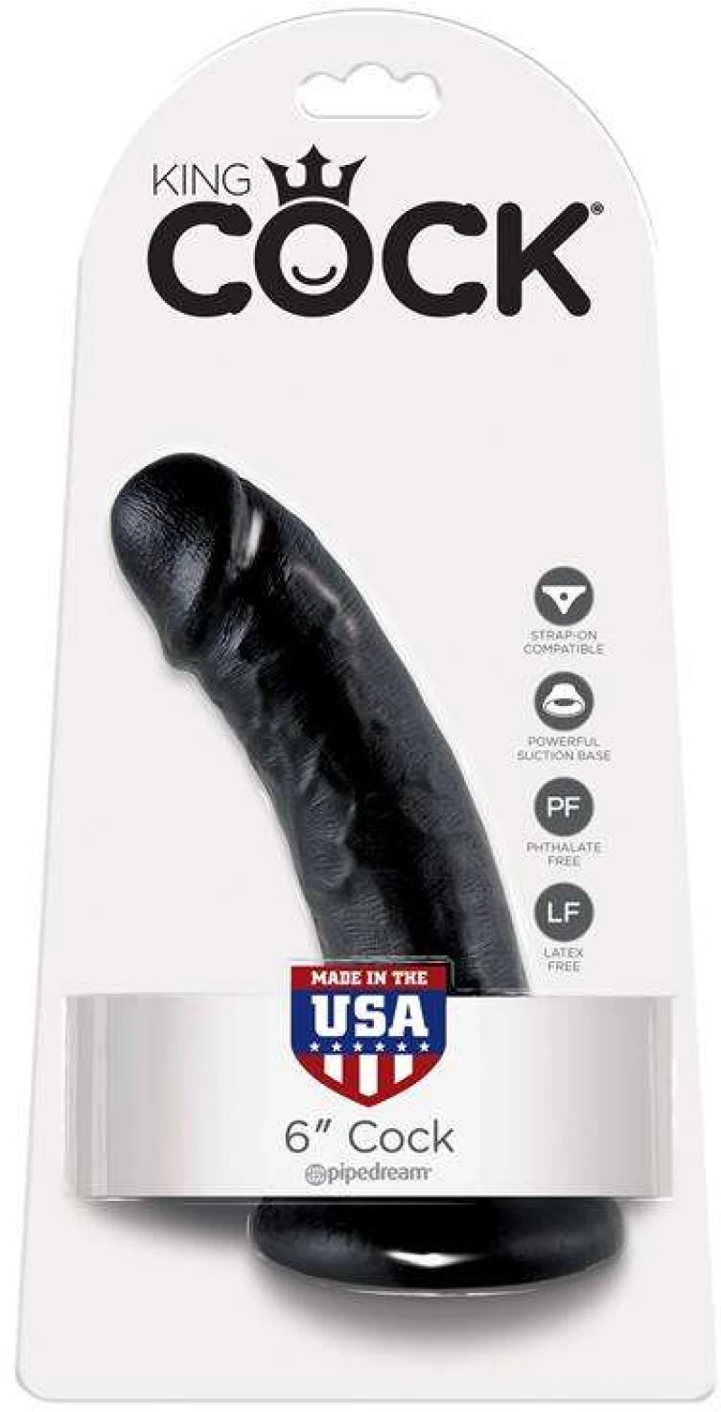 KING COCK DILDO 6" BLACK 15cm