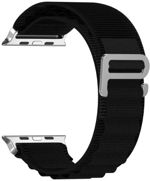 Watchband Noozy 38mm/40mm/41mm για Apple Watch 1/2/3/4/5/6/7/8/9/se/ultra 1/ultra 2 Μαύρο Nylon και Metal Band