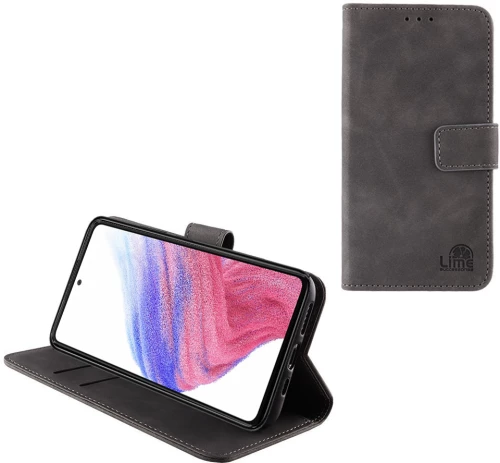 LIME ΘΗΚΗ SAMSUNG A53 5G A536 6.5" ESSENTIAL MAGNET BOOK STAND CLIP GREY