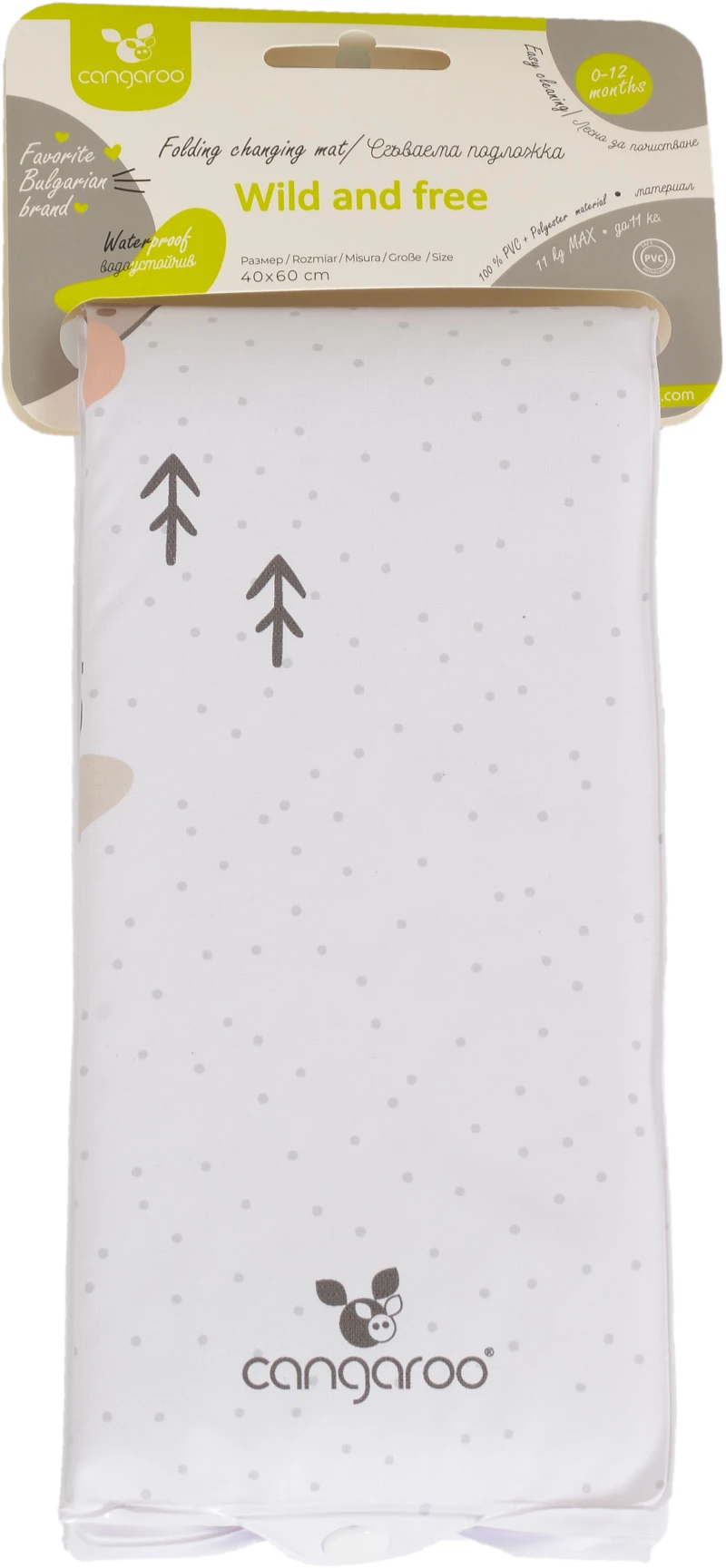 Cangaroo Μαλακή Αλλαξιέρα Bear από Πλαστικό Λευκό 40x60cm