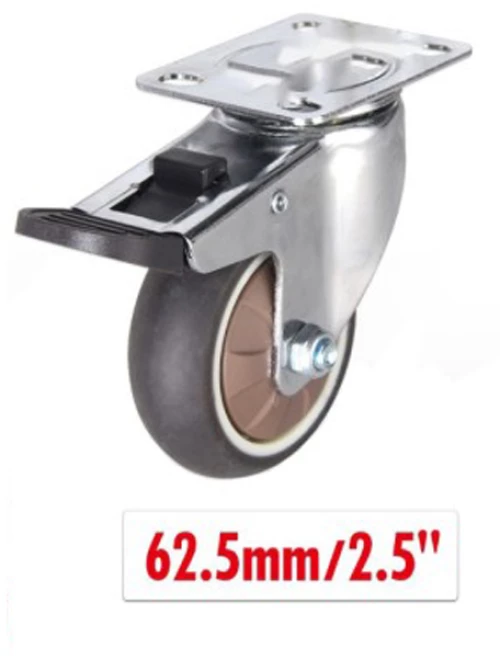 Ρόδα Περιστρεφόμενη 62.5mm/2.5" με Φρένο 1τμχ 1199-38