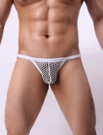 White Sexy Men's Fishnet Thong