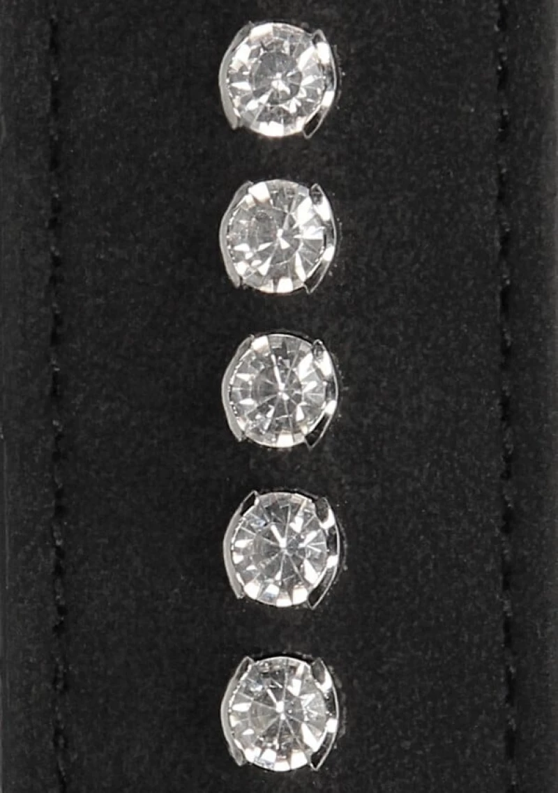 Diamond Studded Wrist Cuffs  - Black