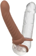 CalExotics Performance Maxx Rechargeable Ribbed Dual Penetrator Brown