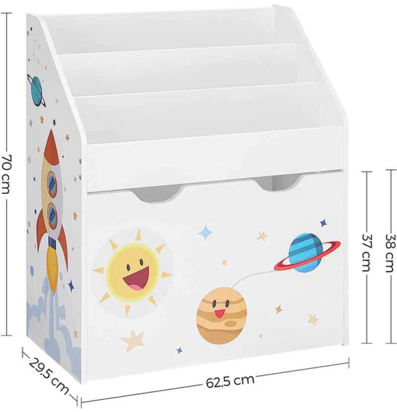 Ξύλινη Παιδική Βιβλιοθήκη 62.5 x 29.5 x 70 cm Songmics GKR41WT
