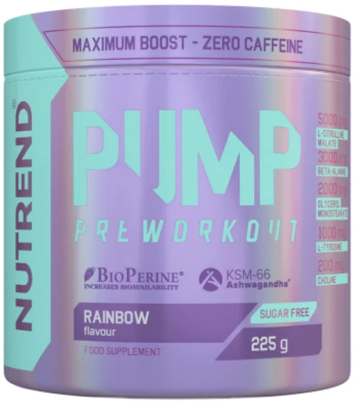 Nutrend Pump Pre-Workout Stim Free [225 Γραμμάρια] Rainbow Blast