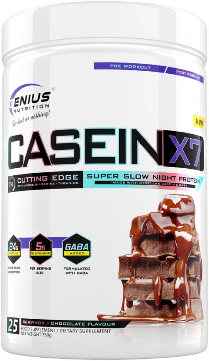 Genius Nutrition Casein-X7 | with Micellar Casein & GABA [750 Γραμμάρια] Σοκολάτα