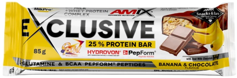 AMIX Nutrition Exclusive Protein Bar [85 Γραμμάρια] Σοκολάτα και Μπανάνα
