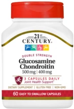 21st Century Glucosamine Chondroitin 500 mg / 400 mg - Double Strength [60 Κάψουλες]