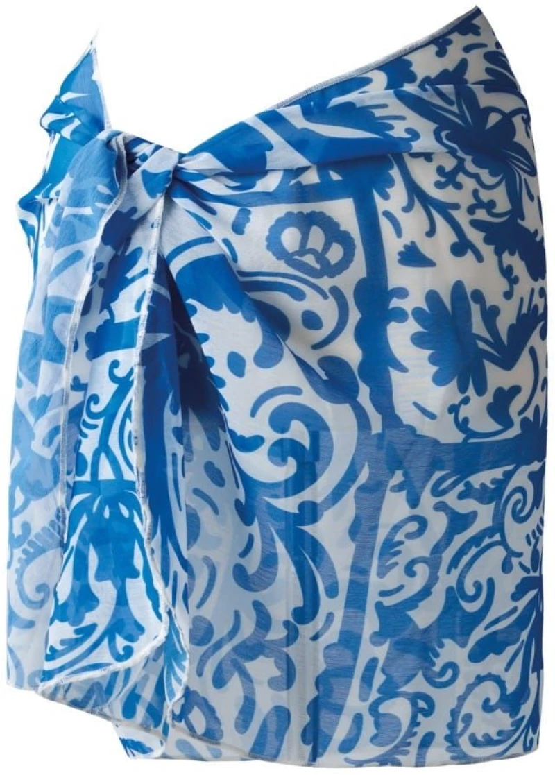 Φούστα - Παρεό Παραλίας Lovely 242 168(112)X59cm Blue-White Kentia One Size Polyester-Chiffon