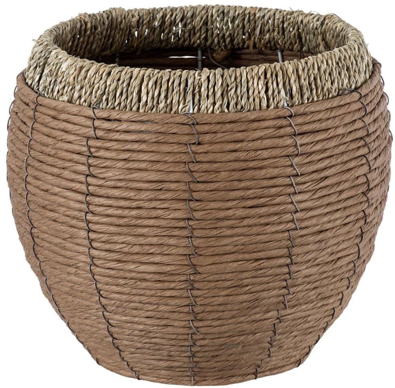Καλάθι - Κασπώ Amorgos 20337 Φ25x21cm Beige-Brown GloboStar Grass
