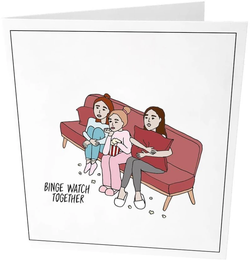 Ευχετήρια Κάρτα Binge Watch Together GL-GC-16 9x14,5cm White-Multi The Gift Label
