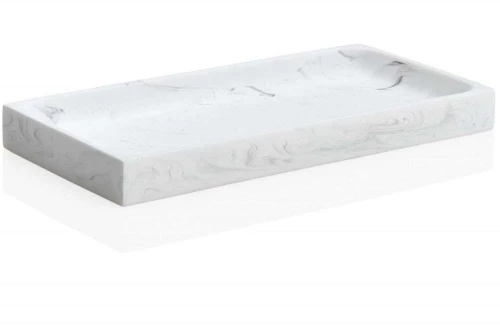 Δίσκος Μπάνιου AH-BA19049 25,5x12x2cm Marble Effect White Andrea House Πολυρεσίνη