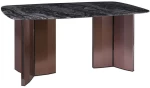 Τραπέζι Barry ΕΜ782,2 180x90x73cm Marble Black-Walnut Μέταλλο,Τεχνομάρμαρο