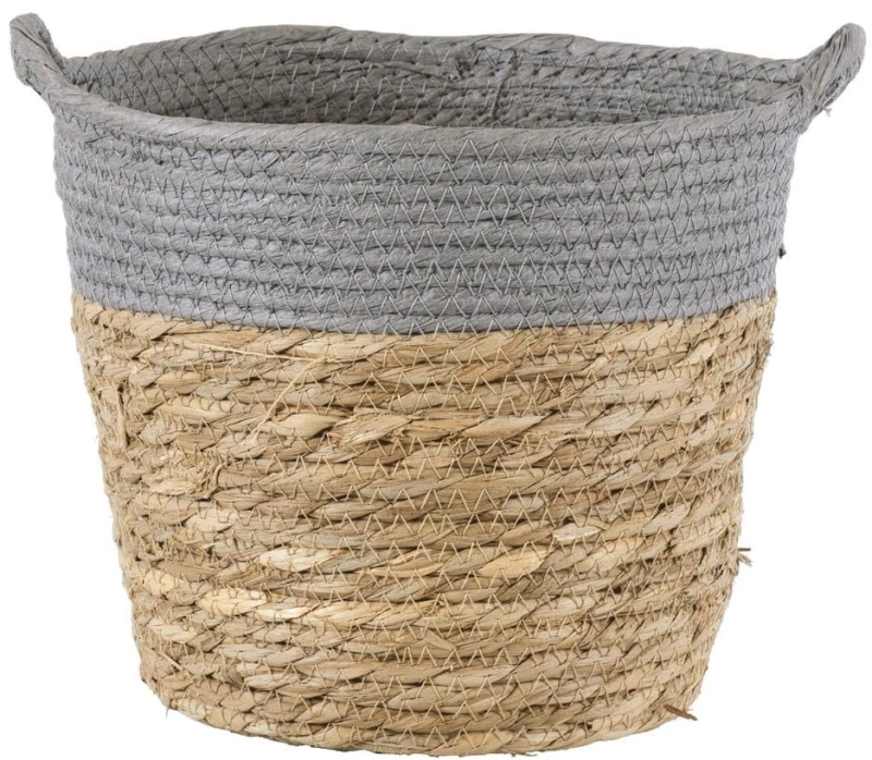 Καλάθι Διακοσμητικό Syros 20281 Φ20x20cm Beige-Grey GloboStar Grass