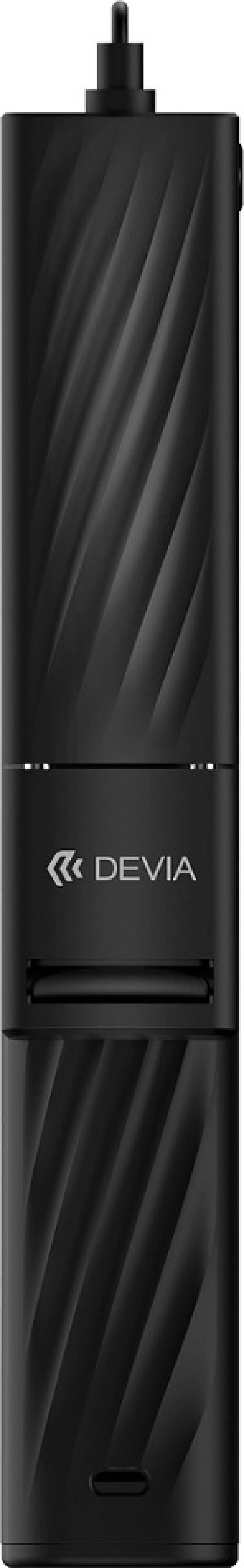 Devia Leisure Selfie Stick με Καλώδιο Lightning Μαύρο