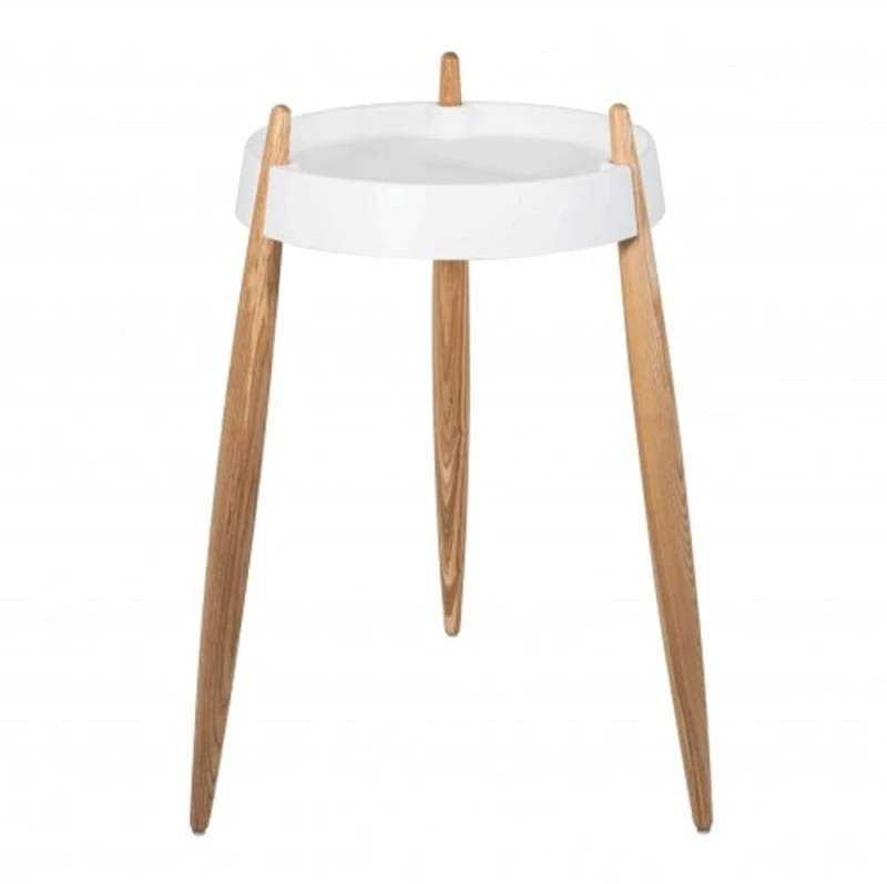 Τραπεζάκι Βοηθητικό Liola ZLS0101 40x67cm White-Natural Zafferano
