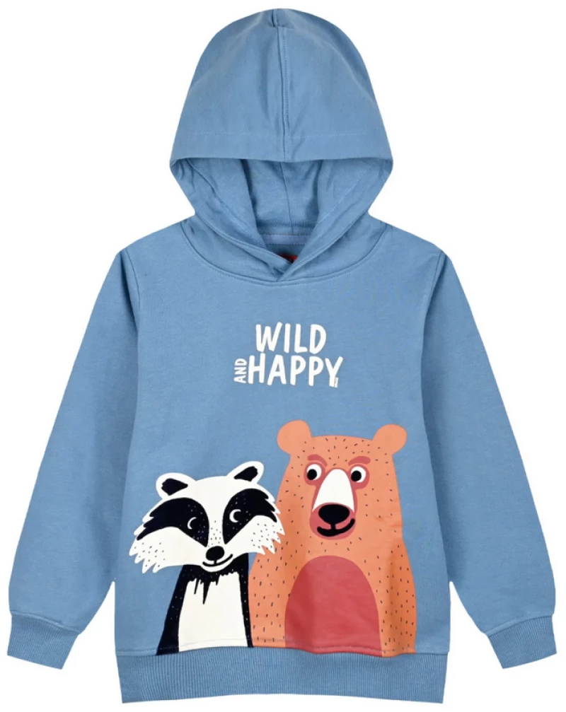 Μπλούζα φούτερ αγόρι "Wild and happy" ραφ (Ραφ)