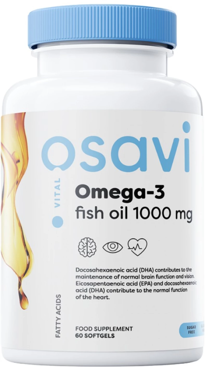 Osavi Omega 3 Fish Oil 1000 mg - Lemon Flavor [60 Softgels]