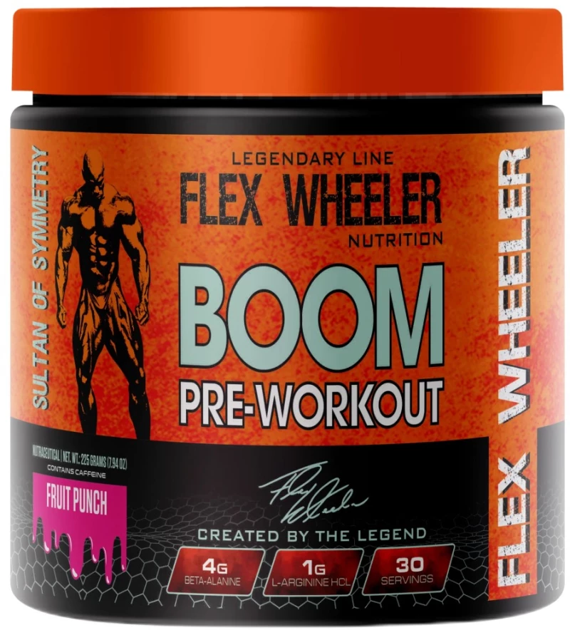 Flex Wheeler Signature Series Boom Pre-Workout | with Creatine HCL [450 Γραμμάρια] Fruit Punch