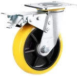 Ρόδα Με Φρένο Βαρέως Τύπου Κίτρινη PU 125mm -  31301794