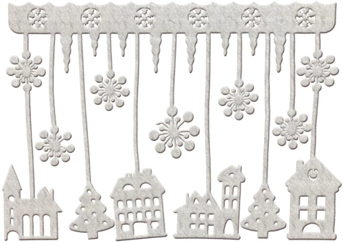 Σταλακτίτες χωριό από πάχνη 67x48cm Xmasfest 1132449 - 2 ΤΕΜ 93-2429