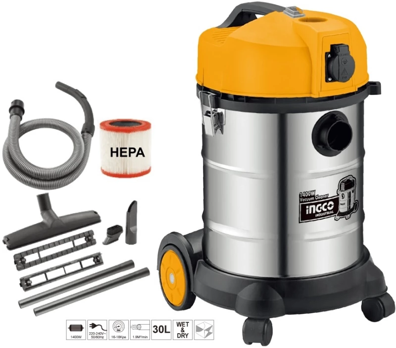 Σκούπα υγρών στερεών ηλεκτρική 1400W Ingco VC14301