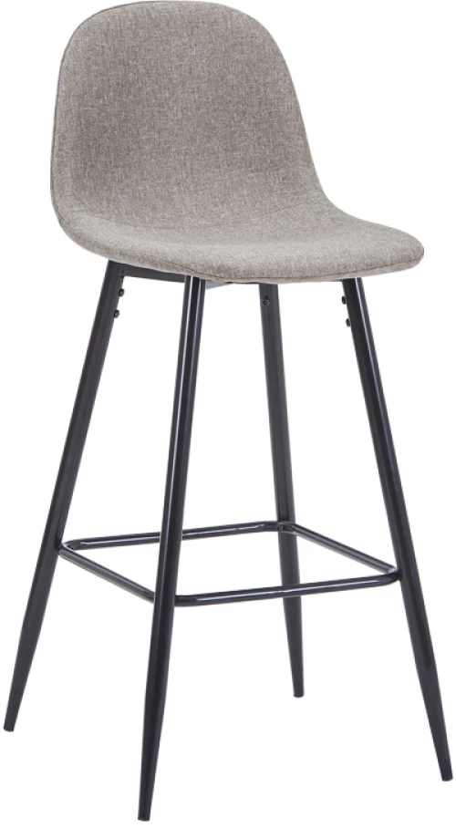 Σκαμπό μπαρ μεσαίου ύψους Bella pakoworld ανοιχτό γκρι ύφασμα-πόδι μαύρο μέταλλο 41x47x93εκ