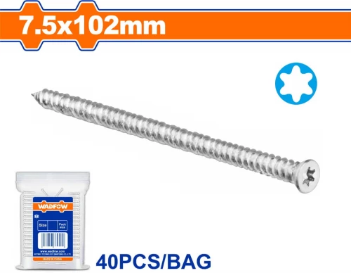 WADFOW Τσιμεντόβιδα TORX γαλβανιζέ 7.5 X 102 40 τεμάχια (WXSN917)