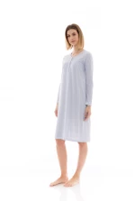 Γυναικείο Νυχτικό Pink Label - Γαλάζιο Regular Fit - Cotton