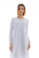 Γυναικείο Νυχτικό Pink Label - Γαλάζιο Regular Fit - Cotton
