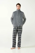 Vamp - Fleece Ρόμπα Ζιβάγκο με Φερμουάρ - GRAY