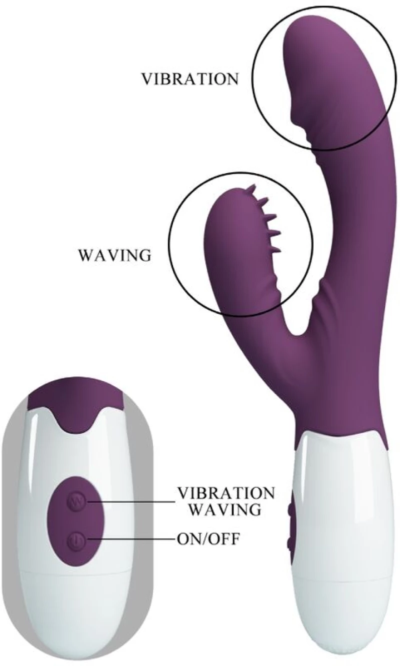 PRETTY LOVE - BUTTERFLY KISS RABBIT VIBRATOR & G-SPOT STIMULATOR PURPLE