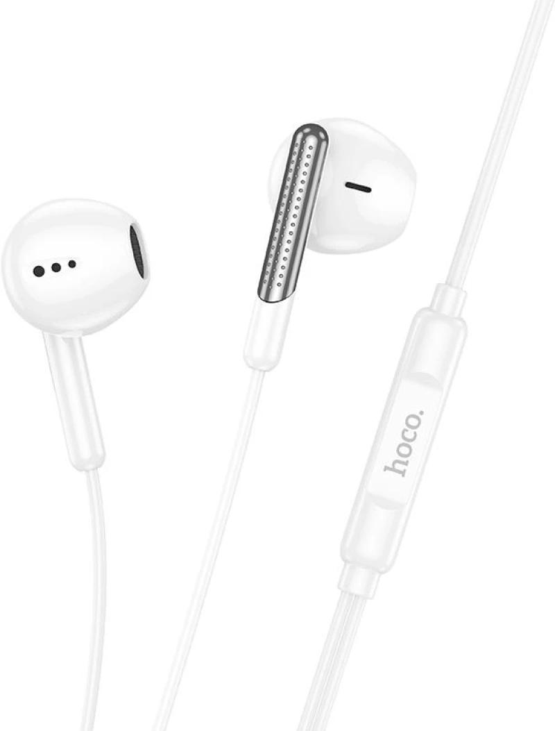 HOCO M123 ΑΚΟΥΣΤΙΚΑ 3.5MM JACK GLORY UNIVERSAL ΜΕ ΜΙΚΡΟΦΩΝΟ , ΛΕΥΚΑ