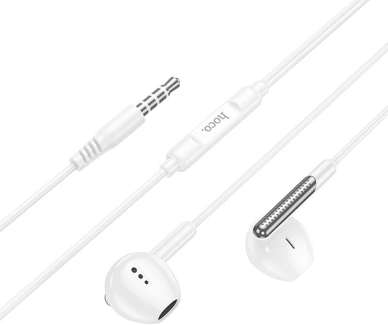 HOCO M123 ΑΚΟΥΣΤΙΚΑ 3.5MM JACK GLORY UNIVERSAL ΜΕ ΜΙΚΡΟΦΩΝΟ , ΛΕΥΚΑ