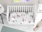 Σεντόνια Εμπριμέ Σετ 3 τεμ bebe Kitten 560 120X160 Petrol 100%  Cotton