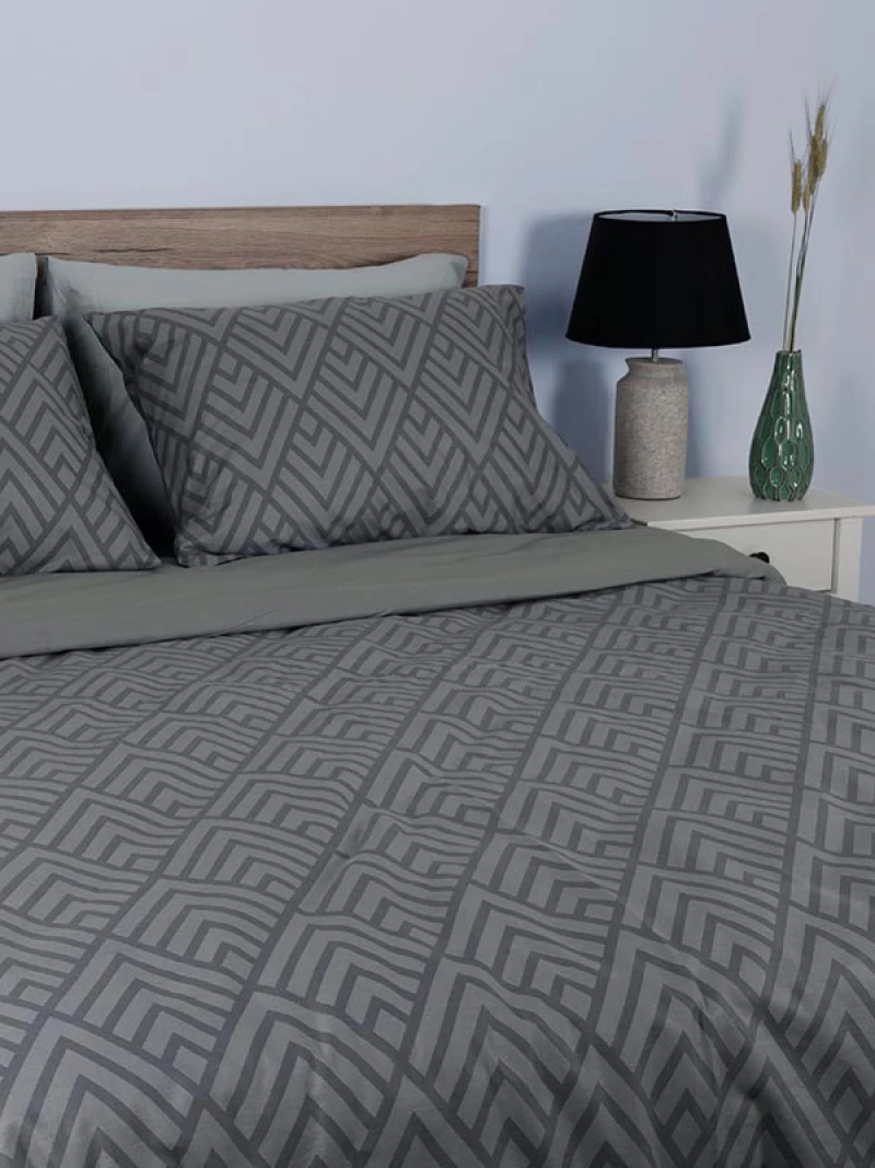 Παπλωματοθήκη Cotton Feelings 2036 Grey Υπέρδιπλη (230x250)