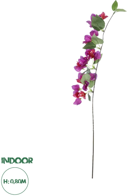 GloboStar® Artificial Garden BOUGAUVILLEA BRANCH 20656 Τεχνητό Διακοσμητικό Κλαδί Μπουκανβίλιας Φουξ Y80cm