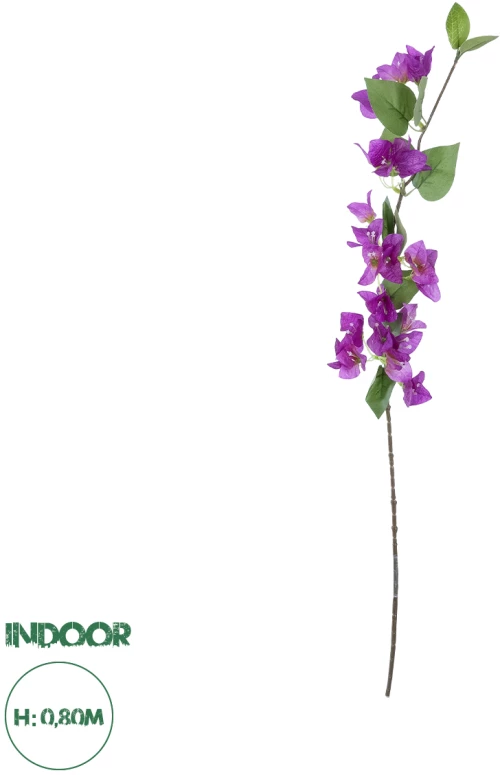 GloboStar® Artificial Garden BOUGAUVILLEA BRANCH 20654 Τεχνητό Διακοσμητικό Κλαδί Μπουκανβίλιας Μωβ Y80cm
