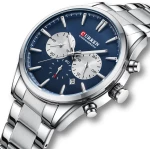 Curren 8446 Silver Blue Ρολόι με Μπλε Καντράν και Ασημένιο Μπρασελέ