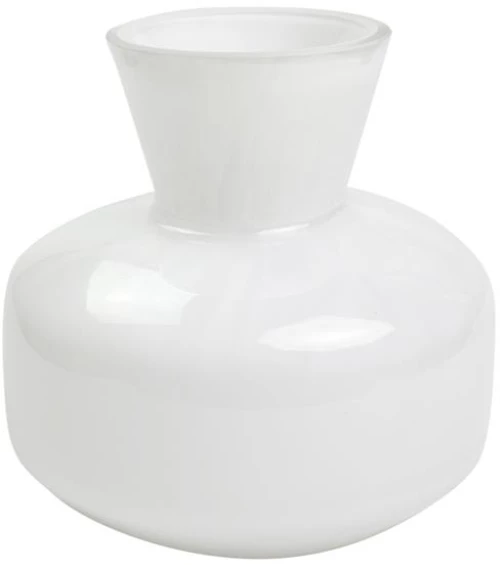 Βάζο γυάλινο  γαλακτ. λευκό Φ15,5Η16cm