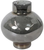 Βάζο γυάλινο  Μπουλ γκρι Φ17 Η19,5cm