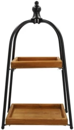 Δίσκος σερβιρίσματος mango /μέταλλο 2οροφος 53x40H43cm
