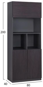 ΒΙΒΛΙΟΘΗΚΗ ΓΡΑΦΕΙΟΥ ΕΠΑΓΓΕΛΜΑΤΙΚΗ ROSEWOOD HM2089 80Χ40Χ200Υ εκ.