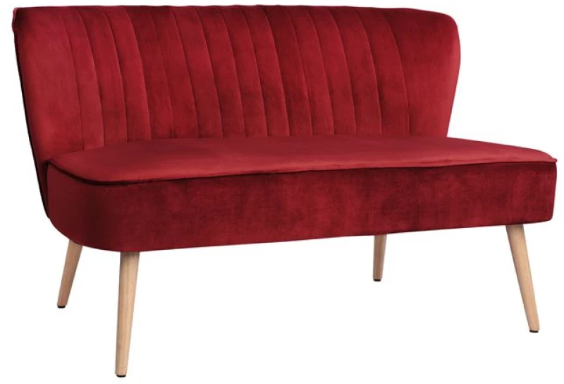 ΚΑΝΑΠΕΣ ANDY 2ΘΕΣΙΟΣ ΚΟΚΚΙΝΟ ΒΕΛΟΥΔΟ HM8401.06 128x70x77Υ εκ.